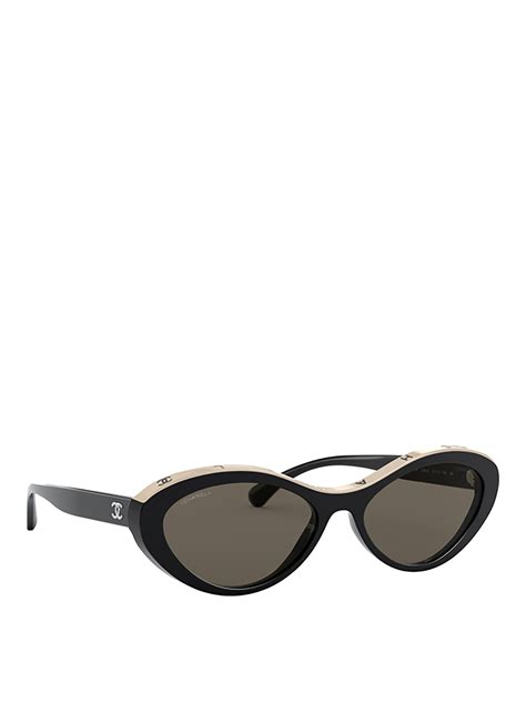 chanel black cat eye sunglasses.